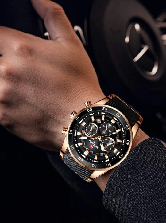 VIP Men’s Luxury Sport Chronograph Watch with Box