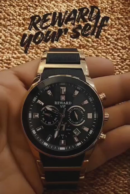 VIP Men’s Luxury Sport Chronograph Gold Watch with Box